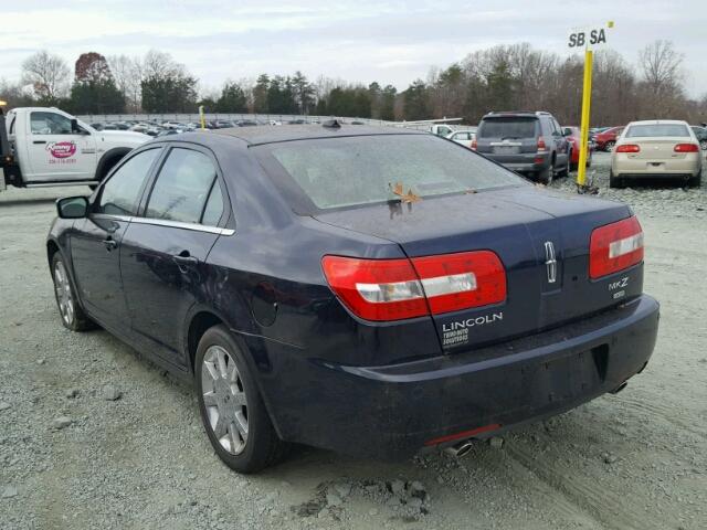 3LNHM28T19R613061 - 2009 LINCOLN MKZ BLUE photo 3