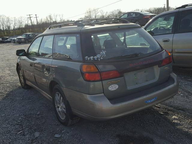 4S3BH675837613999 - 2003 SUBARU LEGACY OUT GREEN photo 3