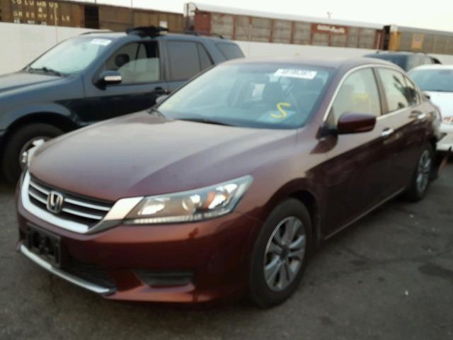 1HGCR2F35EA233892 - 2014 HONDA ACCORD LX BURGUNDY photo 2