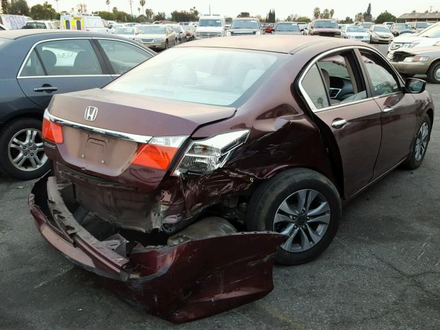 1HGCR2F35EA233892 - 2014 HONDA ACCORD LX BURGUNDY photo 4