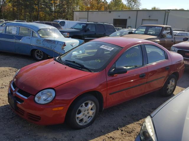 1B3ES26C44D626678 - 2004 DODGE NEON BASE RED photo 2