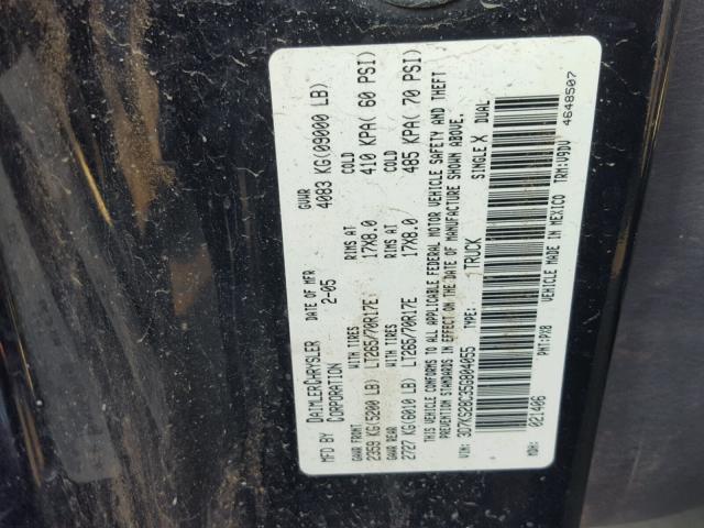 3D7KS28C35G804055 - 2005 DODGE RAM 2500 S BLACK photo 10