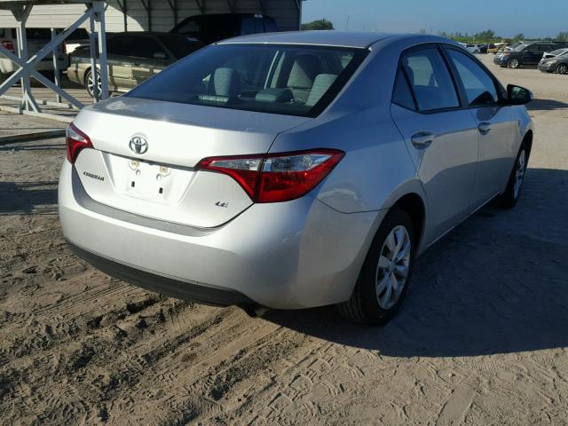 5YFBURHE2GP564301 - 2016 TOYOTA COROLLA L SILVER photo 4