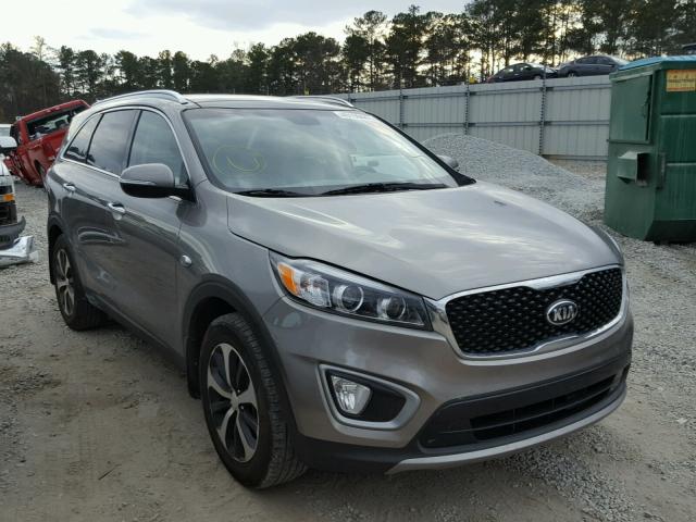 5XYPH4A19GG055007 - 2016 KIA SORENTO EX GRAY photo 1