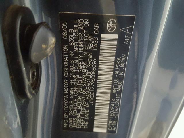 JTKDE177960086096 - 2006 TOYOTA SCION TC 灰色 照片 10