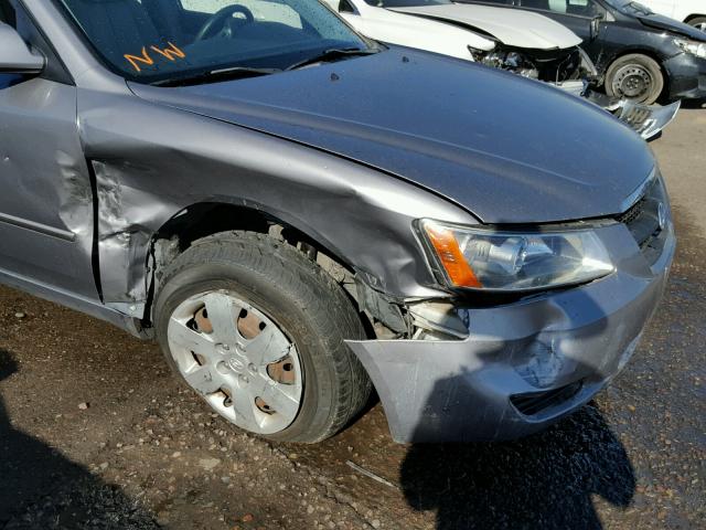 5NPET46C38H376003 - 2008 HYUNDAI SONATA GLS GRAY photo 9