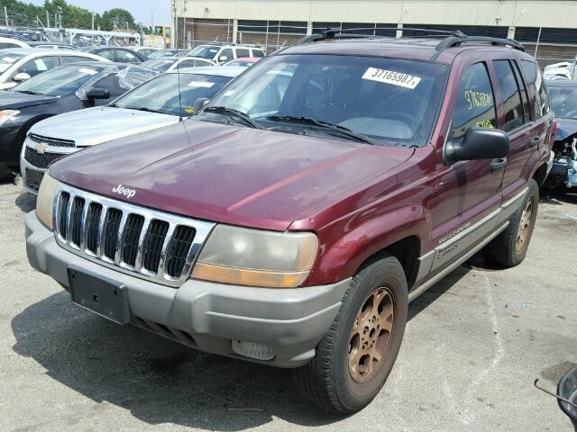 1J4GW58S2XC569208 - 1999 JEEP GRAND CHER MAROON photo 2