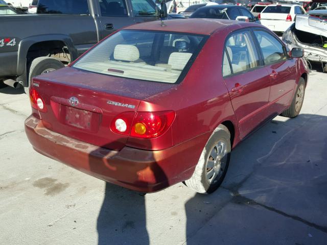 1NXBR32E73Z087185 - 2003 TOYOTA COROLLA RED photo 4