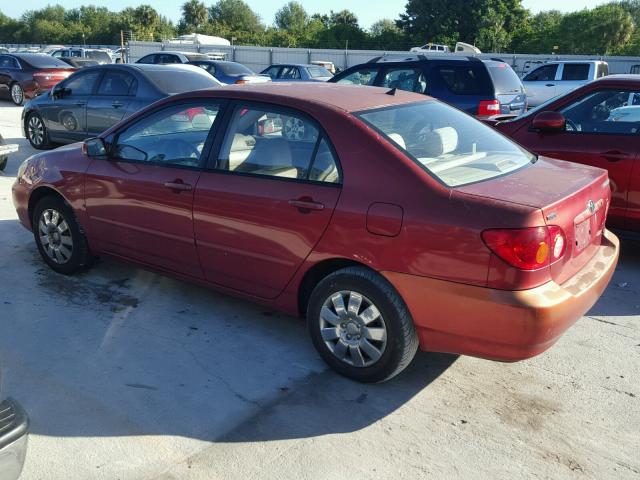 1NXBR32E73Z087185 - 2003 TOYOTA COROLLA RED photo 9