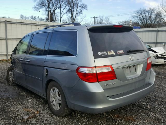 5FNRL38677B099839 - 2007 HONDA ODYSSEY EX BLUE photo 3