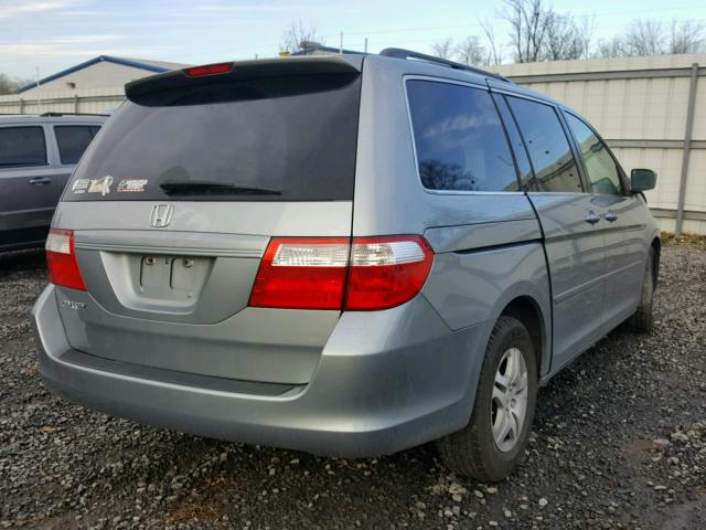 5FNRL38677B099839 - 2007 HONDA ODYSSEY EX BLUE photo 4