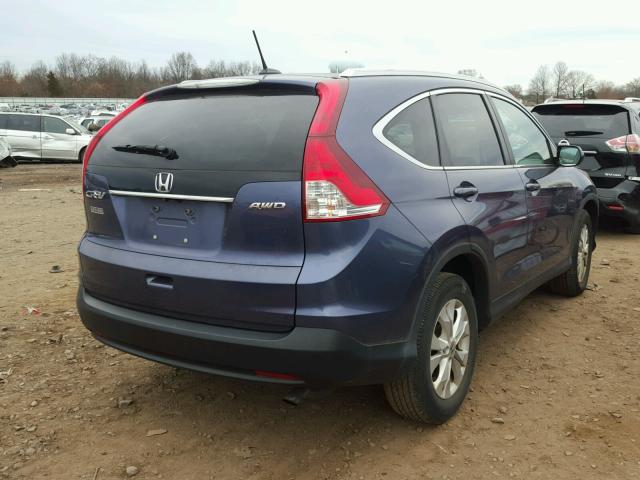 5J6RM4H70EL048747 - 2014 HONDA CR-V EXL BLUE photo 4