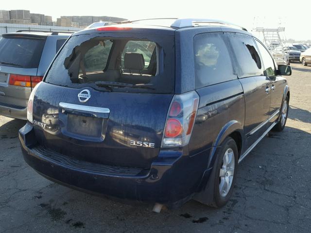 5N1BV28U57N104733 - 2007 NISSAN QUEST S BLUE photo 4