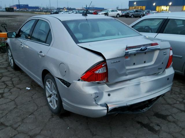 3FAHP0CG1AR102258 - 2010 FORD FUSION SEL SILVER photo 3