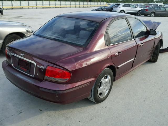 KMHWF25H84A019717 - 2004 HYUNDAI SONATA GL RED photo 4