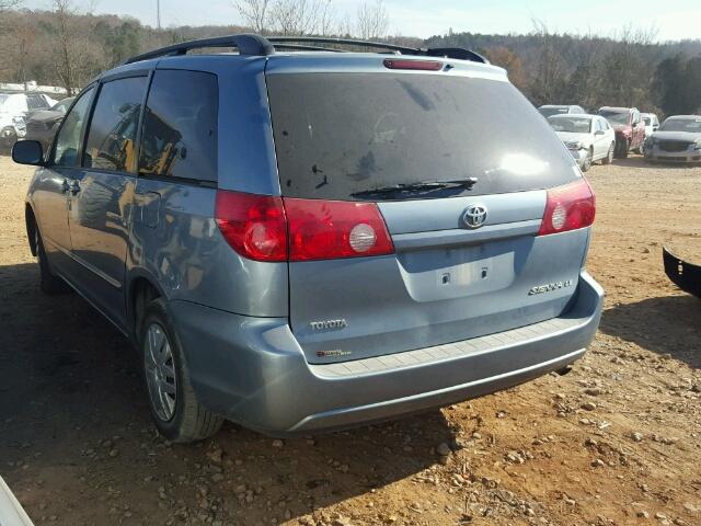 5TDZK23C98S105194 - 2008 TOYOTA SIENNA CE SILVER photo 3