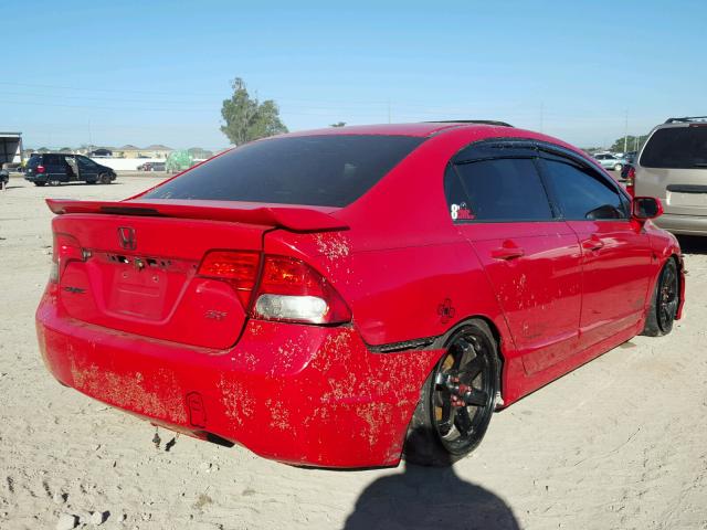 2HGFA55509H707750 - 2009 HONDA CIVIC SI RED photo 4