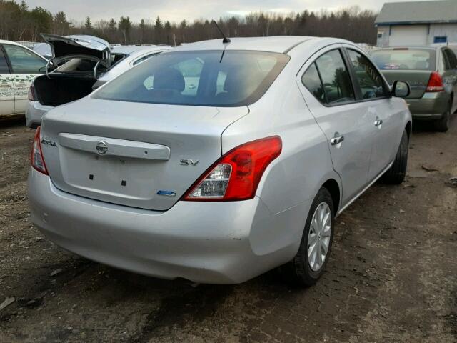 3N1CN7AP4CL812074 - 2012 NISSAN VERSA S SILVER photo 4