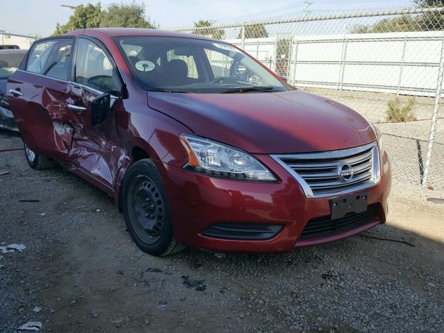 3N1AB7AP1FL636668 - 2015 NISSAN SENTRA S BURGUNDY photo 1