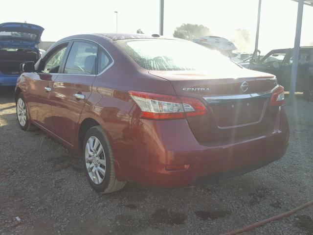 3N1AB7AP1FL636668 - 2015 NISSAN SENTRA S BURGUNDY photo 3