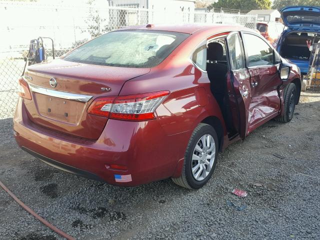 3N1AB7AP1FL636668 - 2015 NISSAN SENTRA S BURGUNDY photo 4