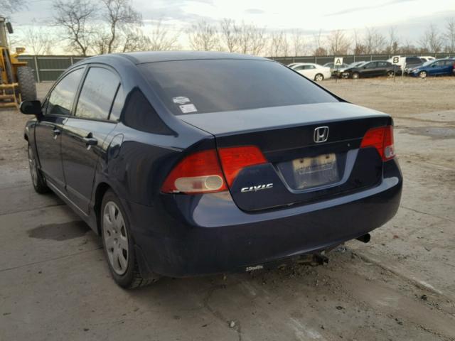 1HGFA16576L119706 - 2006 HONDA CIVIC LX BLUE photo 3