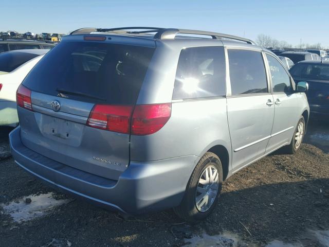 5TDZA23C04S027899 - 2004 TOYOTA SIENNA CE BLUE photo 4