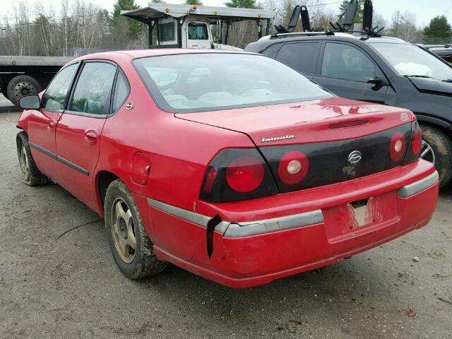 2G1WF52E249358011 - 2004 CHEVROLET IMPALA RED photo 3