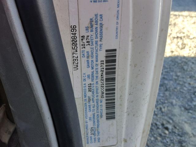 3VWCC21C2XM421733 - 1999 VOLKSWAGEN NEW BEETLE 白色 照片 10