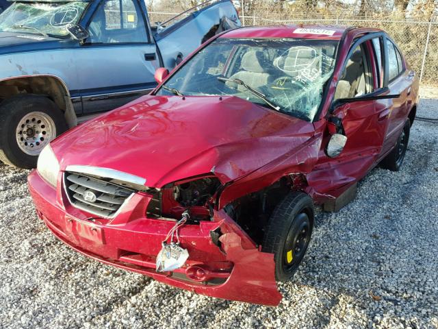 KMHDN46D35U057986 - 2005 HYUNDAI ELANTRA GL RED photo 2