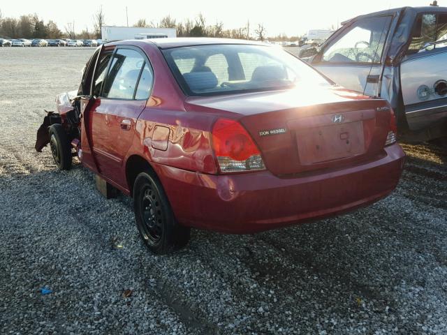 KMHDN46D35U057986 - 2005 HYUNDAI ELANTRA GL RED photo 3