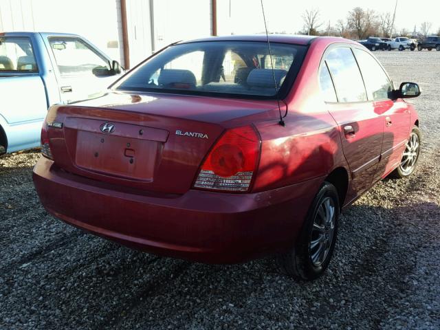 KMHDN46D35U057986 - 2005 HYUNDAI ELANTRA GL RED photo 4