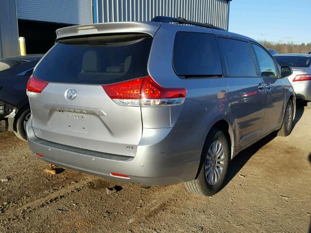 5TDYK3DC9BS031749 - 2011 TOYOTA SIENNA XLE SILVER photo 4