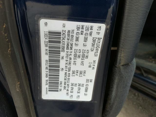 2C4GT54LX1R189092 - 2001 CHRYSLER TOWN & COU 蓝色 照片 10