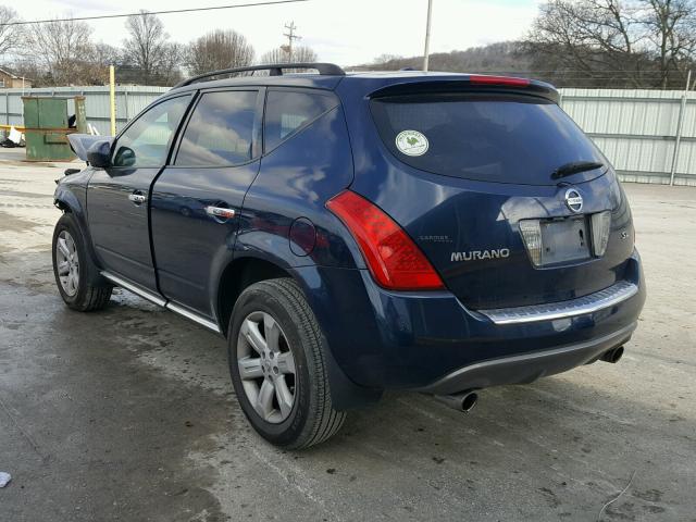 JN8AZ08T37W521265 - 2007 NISSAN MURANO SL BLUE photo 3