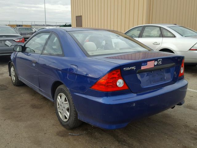 1HGEM21174L061509 - 2004 HONDA CIVIC DX V BLUE photo 3