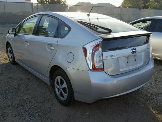 JTDKN3DU6D1715003 - 2013 TOYOTA PRIUS SILVER photo 3