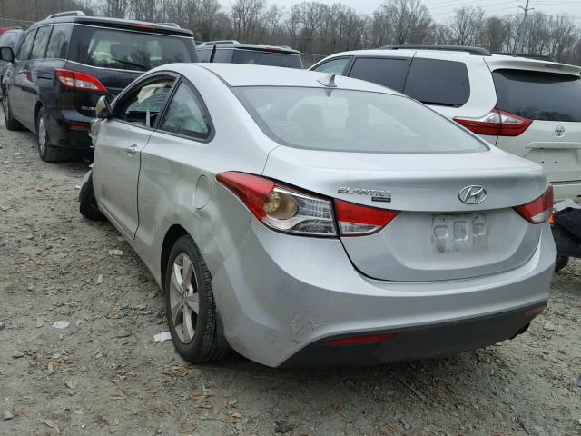 KMHDH6AE7DU015483 - 2013 HYUNDAI ELANTRA CO SILVER photo 3