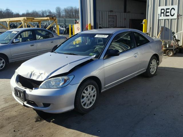 1HGEM22555L064430 - 2005 HONDA CIVIC LX SILVER photo 2