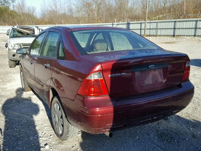 1FAFP34N57W113503 - 2007 FORD FOCUS ZX4 MAROON photo 3