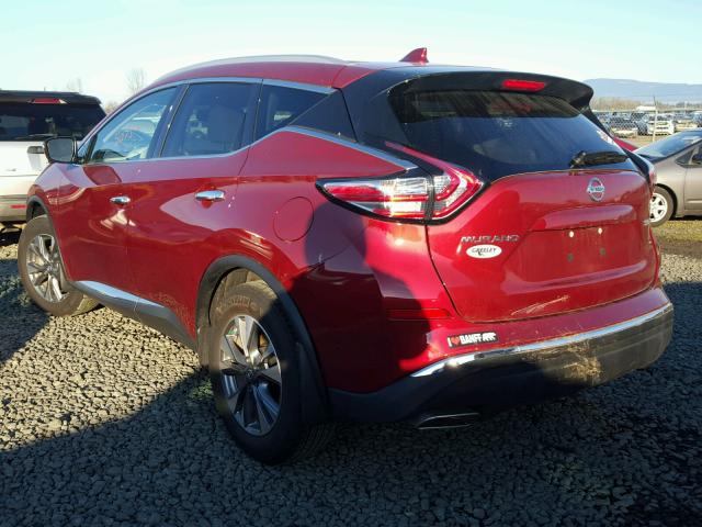 5N1AZ2MH8HN176214 - 2017 NISSAN MURANO S RED photo 3