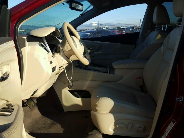 5N1AZ2MH8HN176214 - 2017 NISSAN MURANO S RED photo 5