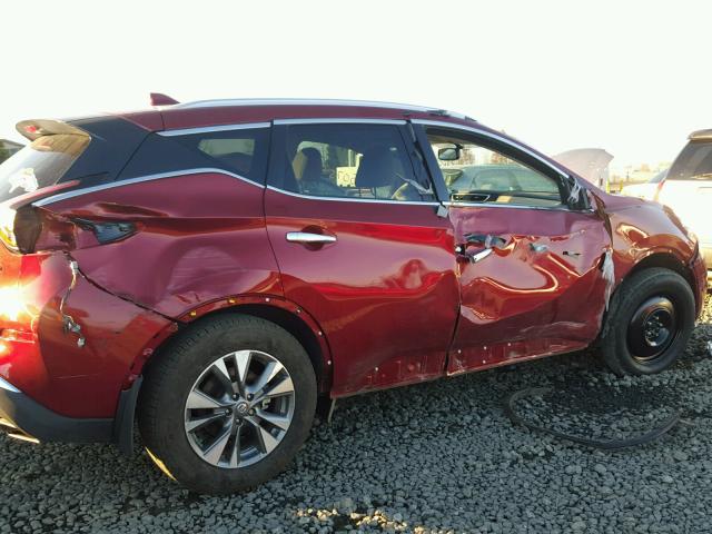 5N1AZ2MH8HN176214 - 2017 NISSAN MURANO S RED photo 9