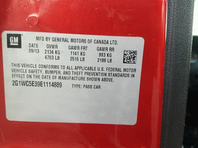 2G1WC5E39E1114889 - 2014 CHEVROLET IMPALA LIM RED photo 10