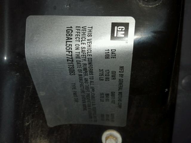 1G8AL55F77Z173083 - 2007 SATURN ION LEVEL WHITE photo 10