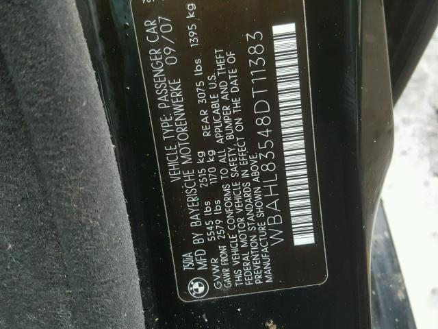 WBAHL83548DT11383 - 2008 BMW ALPINA B7 BLACK photo 10