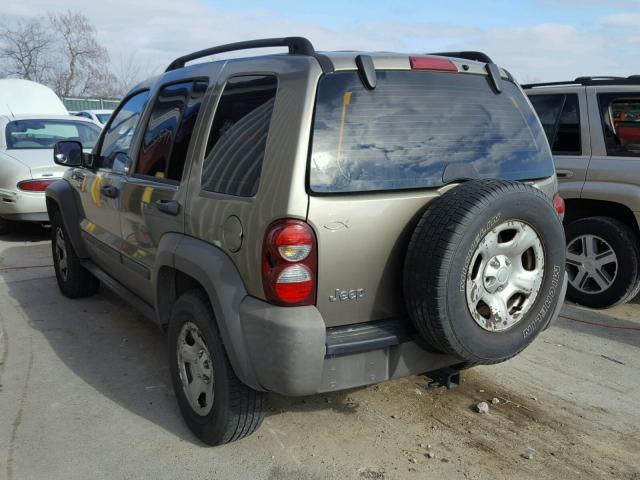 1J4GK48K47W553354 - 2007 JEEP LIBERTY SP GOLD photo 3