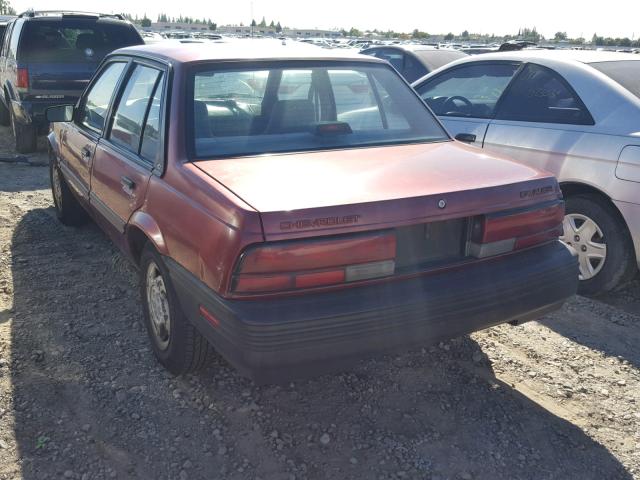 1G1JC54GXM7206206 - 1991 CHEVROLET CAVALIER V BURGUNDY photo 3