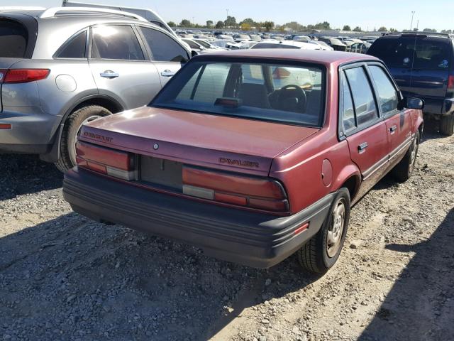 1G1JC54GXM7206206 - 1991 CHEVROLET CAVALIER V BURGUNDY photo 4