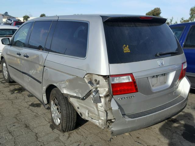 5FNRL38266B107781 - 2006 HONDA ODYSSEY LX SILVER photo 3